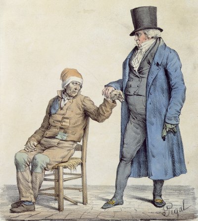 Langlume（fl.1822-24）1825によって彫刻された「You are Fine！」という貧しい男の医者の描写 作： Edme Jean Pigal
